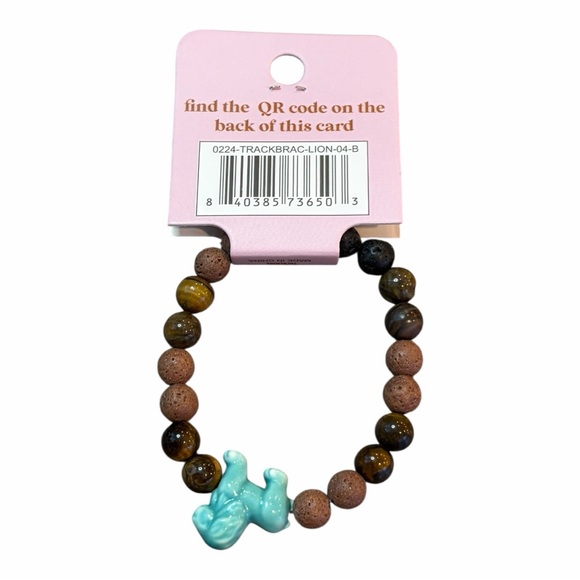Simply Southern Brown & Black Lava Beads with Blue Lion Tracker Bracelet - Picture 3 of 3